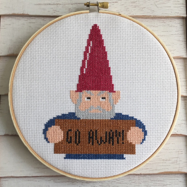 Angry Gnome Counted Cross Stitch DIY KIT Intermediate-0