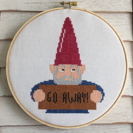Angry Gnome Counted Cross Stitch DIY KIT Intermediate-0