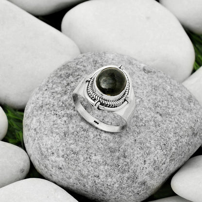 Natural Nuummite Ring size-8 R-1539 SDR170421-1